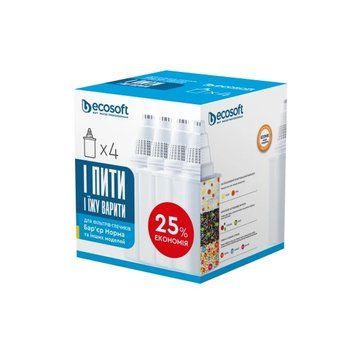 Комплект картриджів 3+1 ECOSOFT для фільтрів-глечиків Бар'єр (CRVK4BARECO) &mdash; фото товару