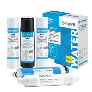 Комплект Standard з 5 картриджів Ecosoft для фільтра зворотного осмосу без мінералізатора &mdash; фото товару